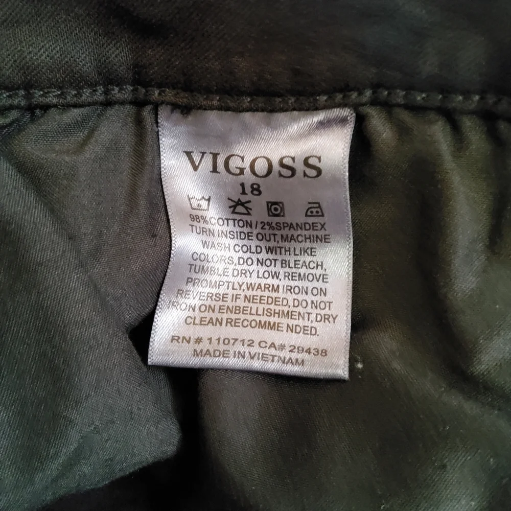 Vigoss Ace High Rise Skinny Denim Jeans Size 18 Black